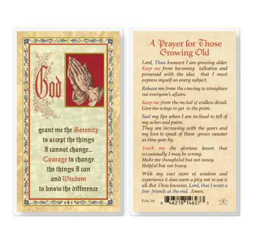 Prayer for Those Growing Old Gold-Stamped Laminated Holy Card - 25 Pack