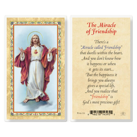 The Miracle of Friendship - SHJ Gold-Stamped Laminated Holy Card - 25 Pack