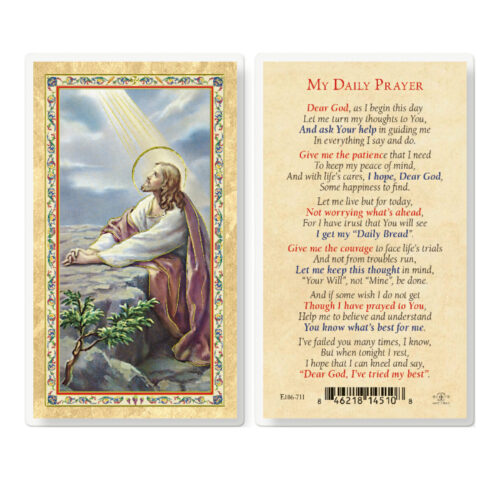 My Daily Prayer - Christ Garden Gold-Stamped Laminated Holy Card - 25 Pack