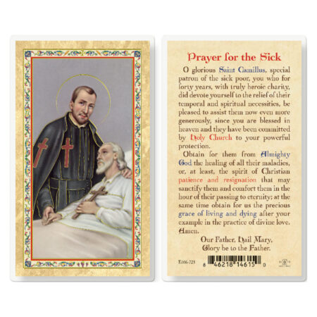 Prayer for the Sick - Christ Gold-Stamped Laminated Holy Card - 25 Pack