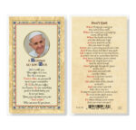 Message to the Sick - Don't Quit Gold-Stamped Laminated Holy Card - 25 Pack