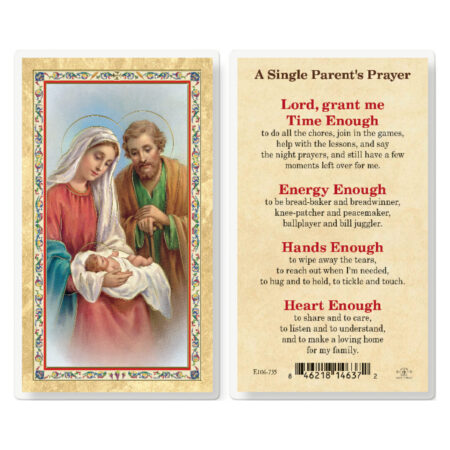 A Single Parents Prayer Gold-Stamped Laminated Holy Card - 25 Pack