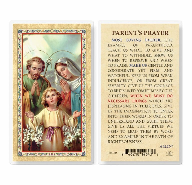 Parents Prayer - Holy Family Gold-Stamped Laminated Holy Card - 25 Pack ...