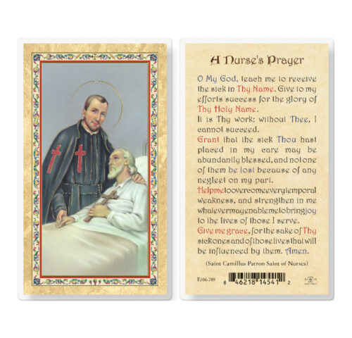 A Nurse's Prayer - Madonna Gold-Stamped Laminated Holy Card - 25 Pack