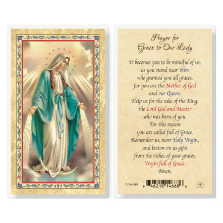 Prayer for Grace Gold-Stamped Laminated Holy Card - 25 Pack