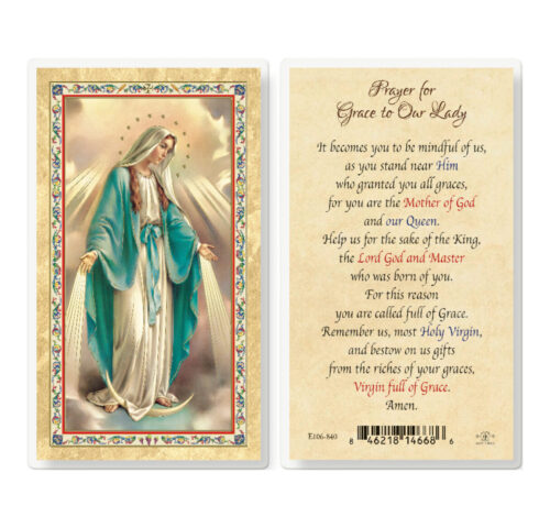 Prayer for Grace Gold-Stamped Laminated Holy Card - 25 Pack