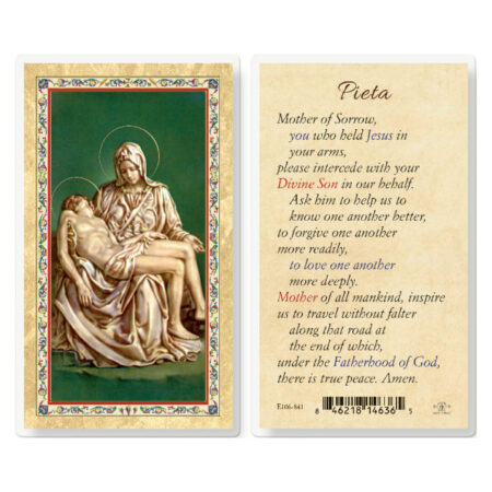 Pieta - Mother of Sorrow Gold-Stamped Laminated Holy Card - 25 Pack