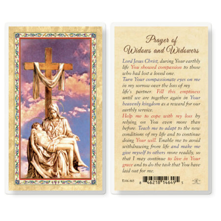 Prayer for Widows and Widowers Gold-Stamped Laminated Holy Card - 25 Pack