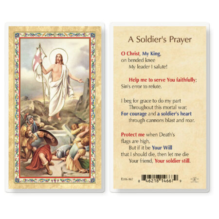 Soldier's Prayer Gold-Stamped Laminated Holy Card - 25 Pack
