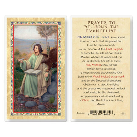Prayer to St. John Evangelist Gold-Stamped Laminated Holy Card - 25 Pack
