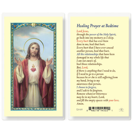 Healing Prayer at Bedtime Laminated Holy Card - 25 Pack