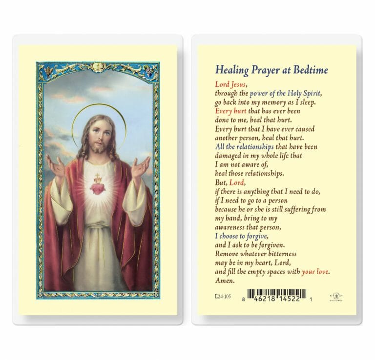 Healing Prayer at Bedtime Laminated Holy Card - 25 Pack - Buy Religious