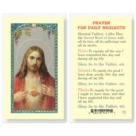 Prayer for Daily Neglects Laminated Holy Card - 25 Pack