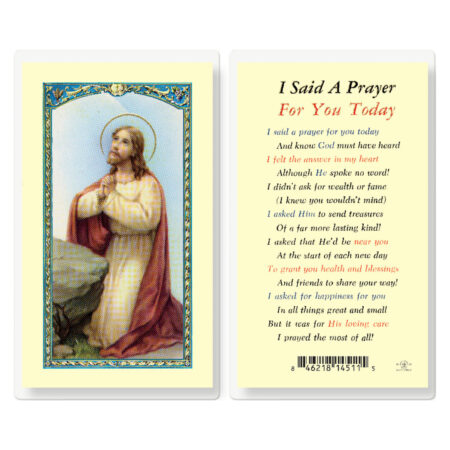 I Said a Prayer for You Today Laminated Holy Card - 25 Pack