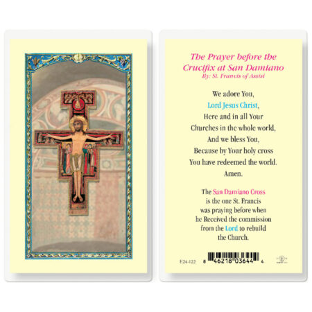 Crucifix at San Damiano Laminated Holy Card - 25 Pack