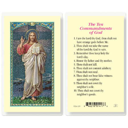 Ten Commandments Laminated Holy Card - 25 Pack
