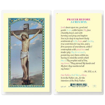 Prayer Before a Crucifix Laminated Holy Card - 25 Pack