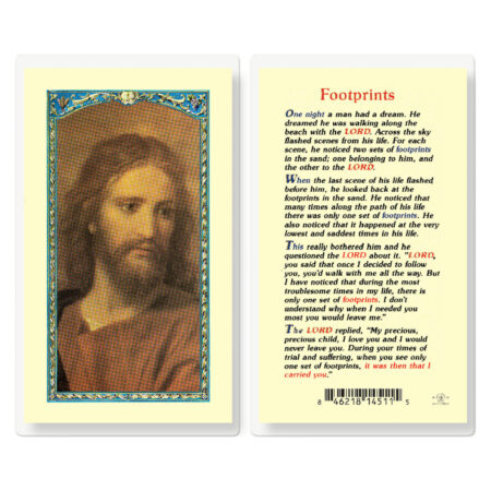 Footprints Laminated Holy Card - 25 Pack