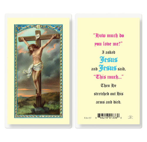 Crucifixion-I asked Jesus Laminated Holy Card - 25 Pack