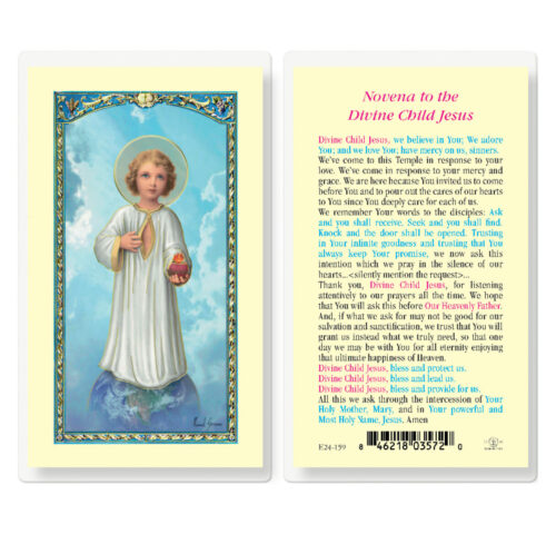 Novena to the Divine Child Jesus Laminated Holy Card - 25 Pack
