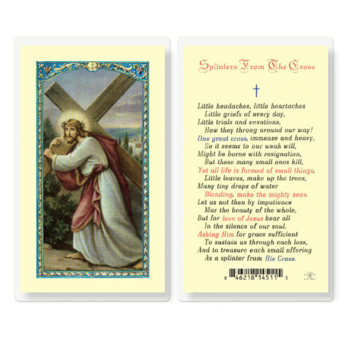 Splinters from the Cross Laminated Holy Card - 25 Pack