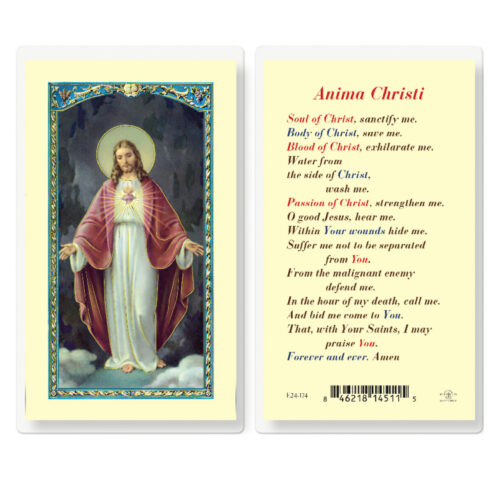 Anima Christi Laminated Holy Card - 25 Pack - Buy Religious Catholic Store