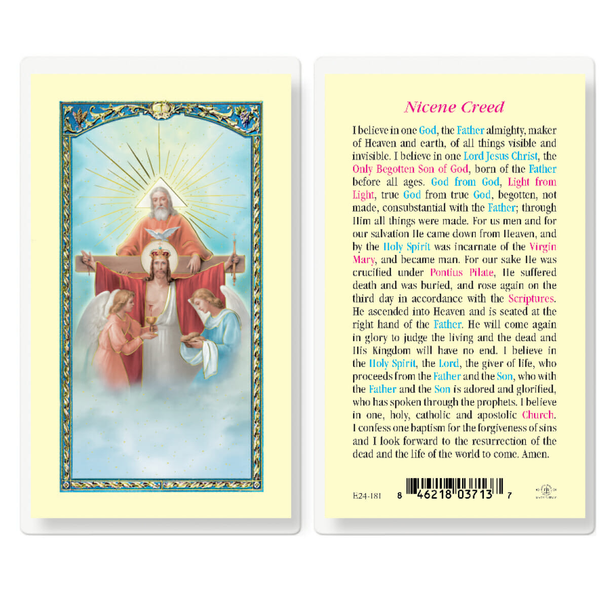 Nicene Creed Laminated Holy Card - 25 Pack - Buy Religious Catholic Store