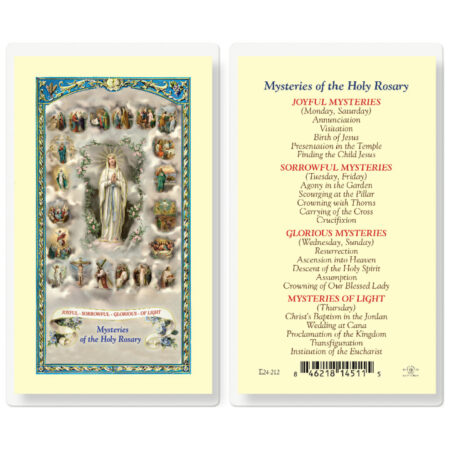 Mysteries of the Rosary Laminated Holy Card - 25 Pack