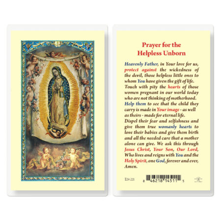 Helpless Unborn Laminated Holy Card - 25 Pack