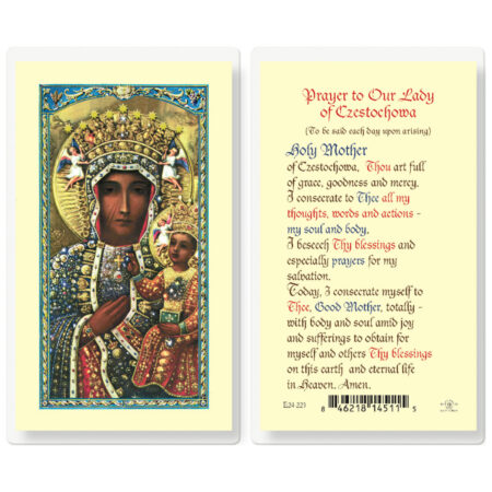 Our Lady of Czestochowa Laminated Holy Card - 25 Pack