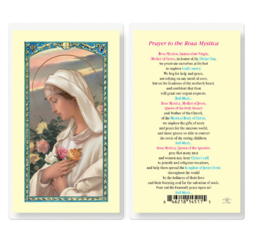 Rosa Mystica Laminated Holy Card - 25 Pack