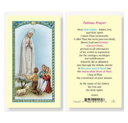 Our Lady of Fatima Laminated Holy Card - 25 Pack