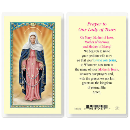 Our Lady of Tears Laminated Holy Card - 25 Pack