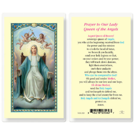 Our Lady Queen of Angels Laminated Holy Card - 25 Pack