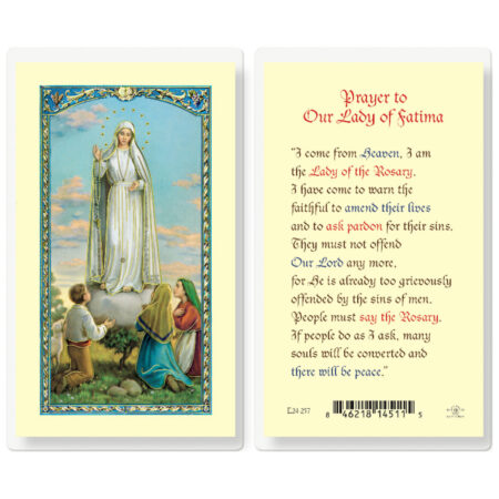 Our Lady of Fatima Laminated Holy Card - 25 Pack