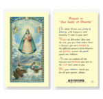 Our Lady of Charity Laminated Holy Card - 25 Pack