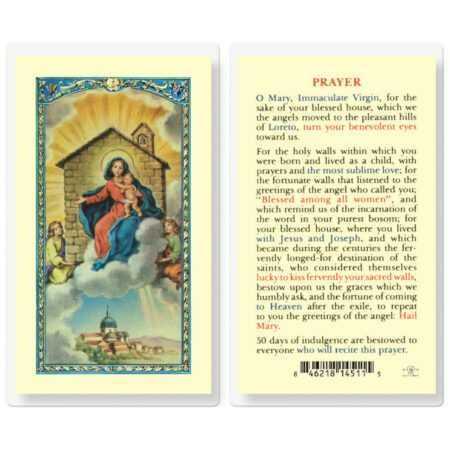 Our Lady of Loreto Laminated Holy Card - 25 Pack