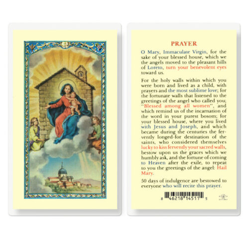 Our Lady of Loreto Laminated Holy Card - 25 Pack