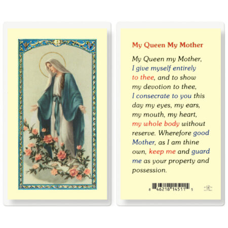 My Queen My Mother Laminated Holy Card - 25 Pack