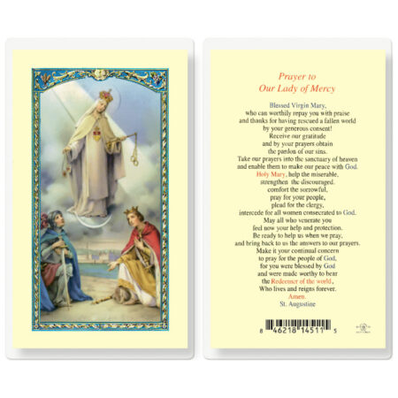 Our Lady of Mercy Laminated Holy Card - 25 Pack