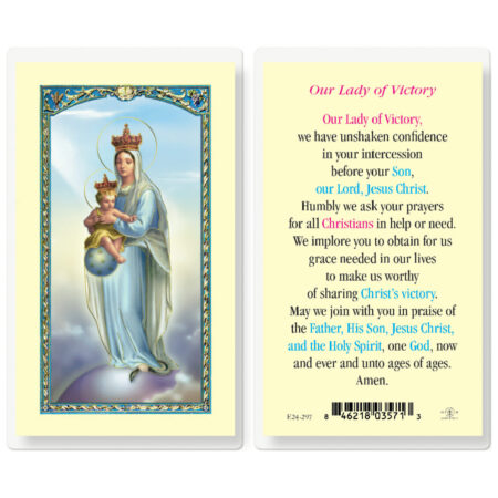 Our Lady of Victory Laminated Holy Card - 25 Pack