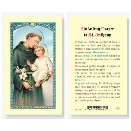 Saint Anthony Unfailing Prayer Laminated Holy Card - 25 Pack
