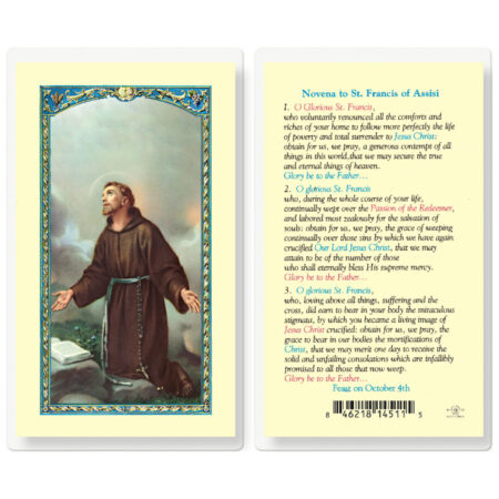 Saint Francis Novena Laminated Holy Card - 25 Pack