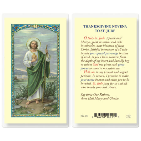 Saint Jude Thanksgiving Novena Laminated Holy Card - 25 Pack