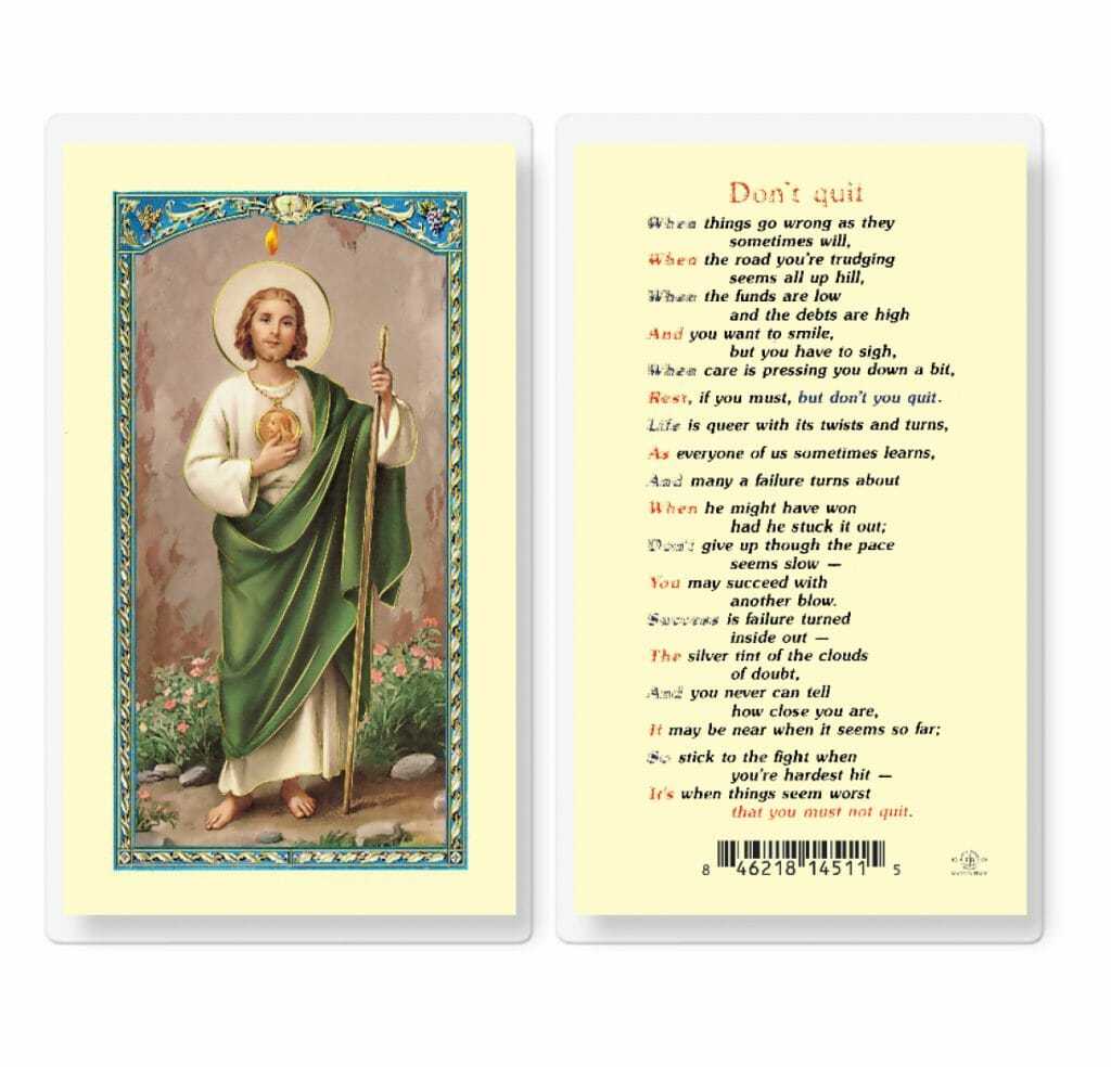 Saint Gerard Thanksgiving Prayer Laminated Holy Card - 25 Pack - Buy 