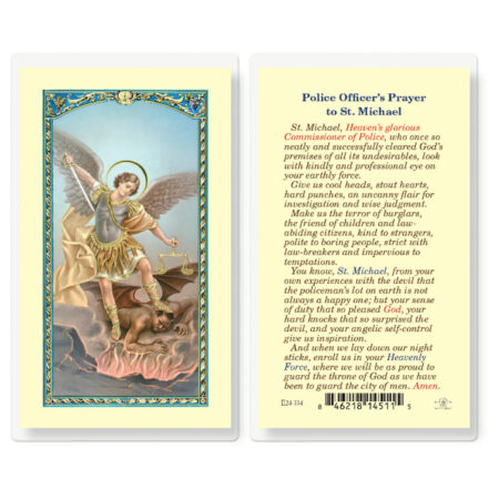 Saint Michael Policeman's Prayer Laminated Holy Card - 25 Pack