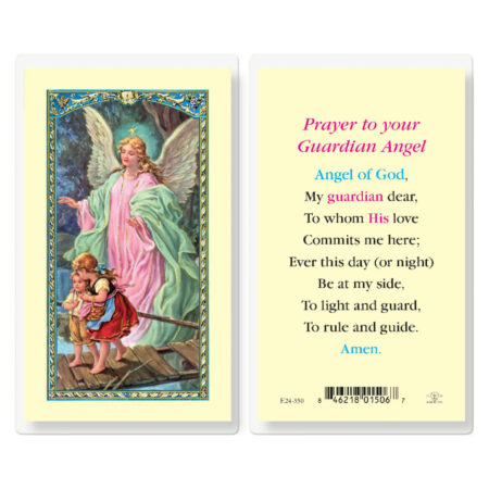 Guardian Angel-Angel of God Laminated Holy Card - 25 Pack