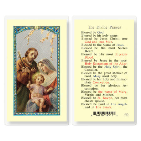 The Divine Praises Laminated Holy Card - 25 Pack