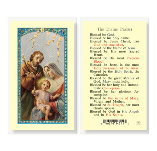The Divine Praises Laminated Holy Card - 25 Pack