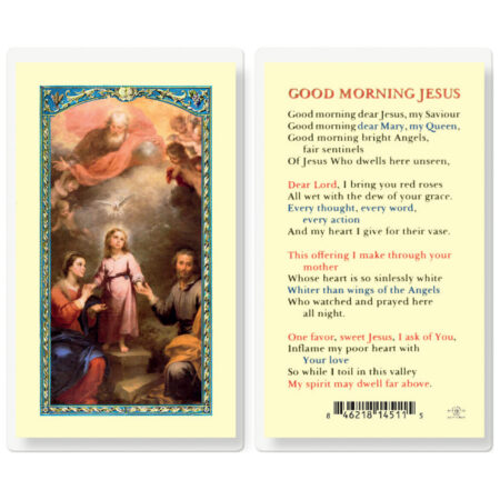 Good Morning Jesus Laminated Holy Card - 25 Pack